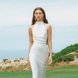 White Prom Dress, Wedding Guest Maxi Dress, Backless Dress, Maxi Length Dress for Bridesmaids, Gift for Her - Perfect for Summer Event