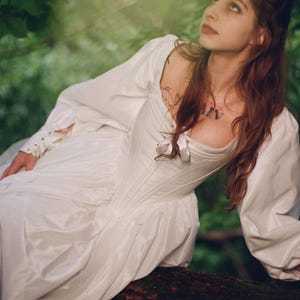 Marie Antoinette white corset dress, wedding dress, period dress