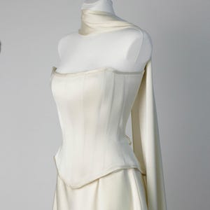 Handmade Satin Wedding Separates: Ivory Corset Top & Short Skirt