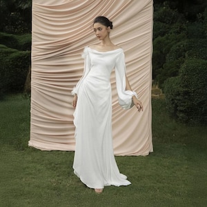 Elegant White Maxi Dress: Off-Shoulder Boho Wedding Gown